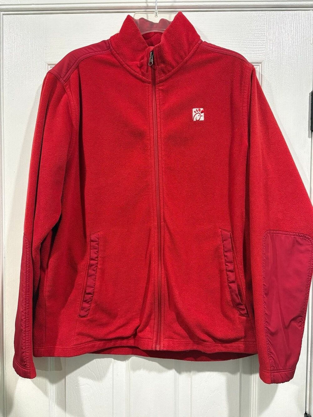 Chick-fil-A OOBE TeamStyle Red Fleece Full Zip Employee Uniform Jacket Logo L